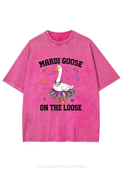 Mardi Gras Goose Y2K Shirts Washed Tee Cherrykitten