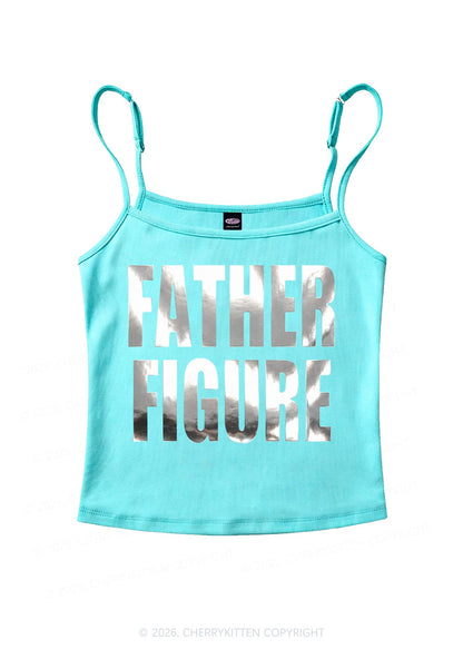 Father Figure Silver Foil Printed Y2K Spaghetti Strap Cami Cherrykitten
