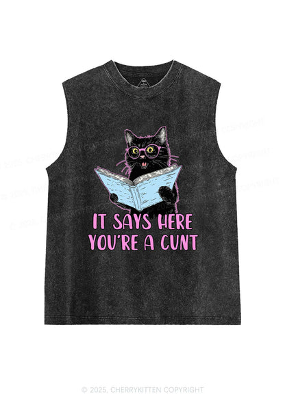 You Are A Cxxt Y2K Washed Muscle Tank Cherrykitten