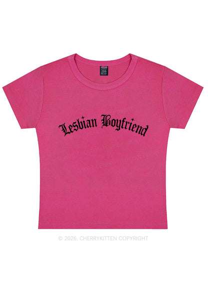 Lesbian Boyfriend Pride Y2K Baby Tee Cherrykitten