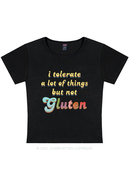 Tolerate Gluten Y2K Baby Tee Cherrykitten