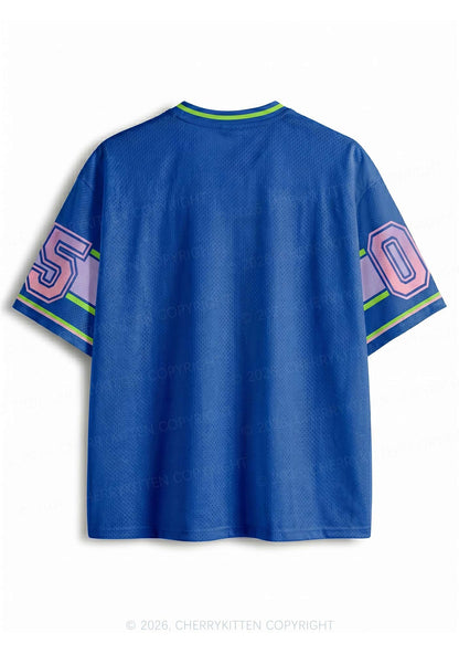 Dark Blue BDSM Y2K Sport Jersey Shirts Cherrykitten