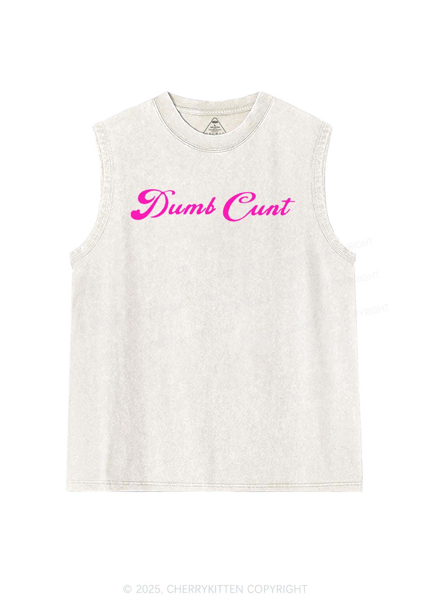 Dumb Cxxt Y2K Washed Muscle Tank Cherrykitten