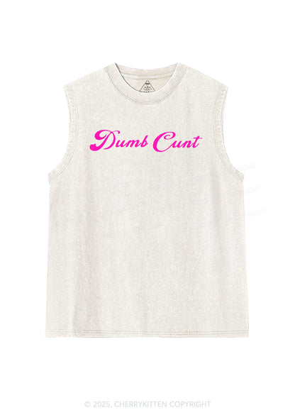 Dumb Cxxt Y2K Washed Muscle Tank Cherrykitten