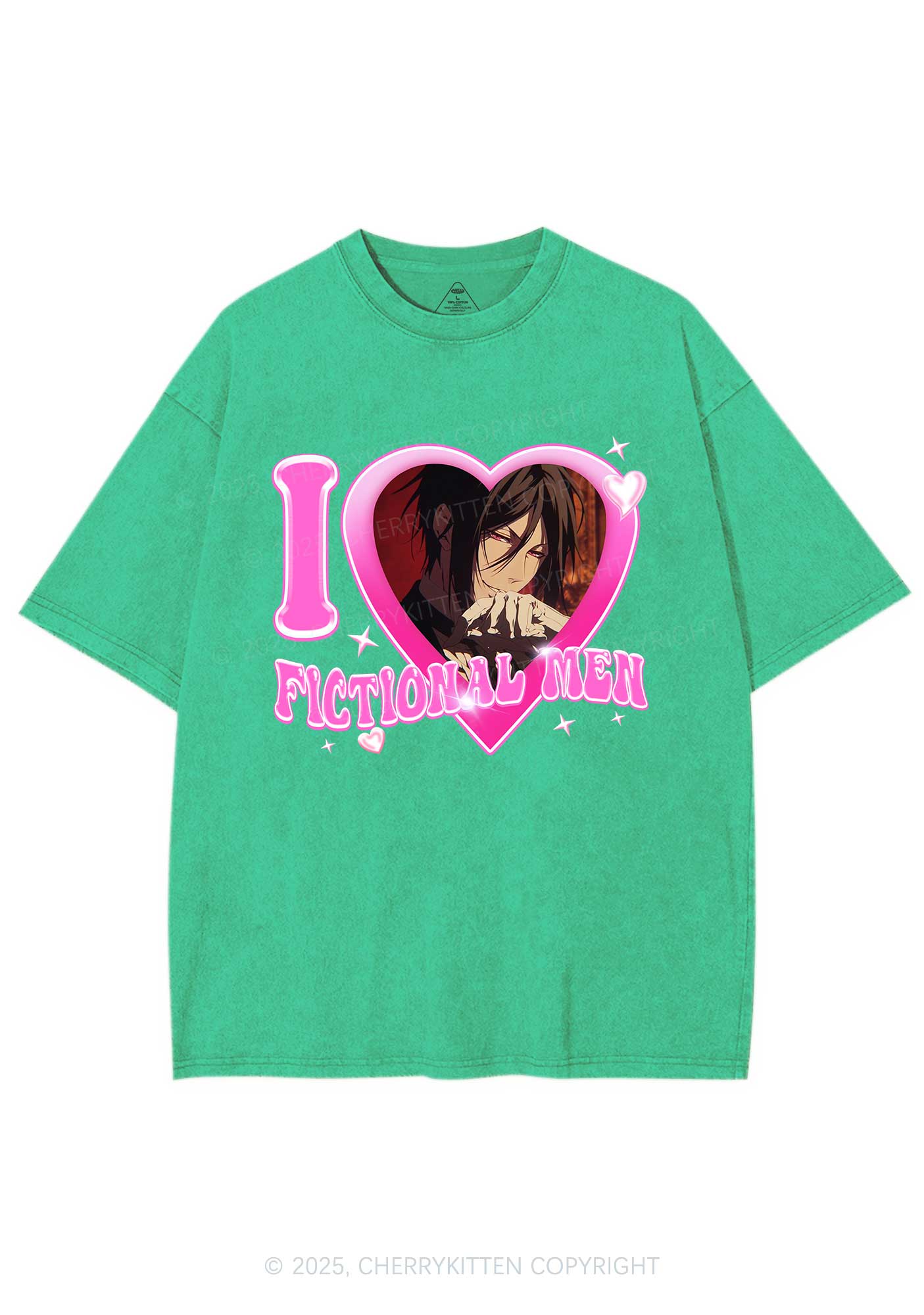 Custom I Love Fictional Men Y2K Shirts Washed Tee Cherrykitten