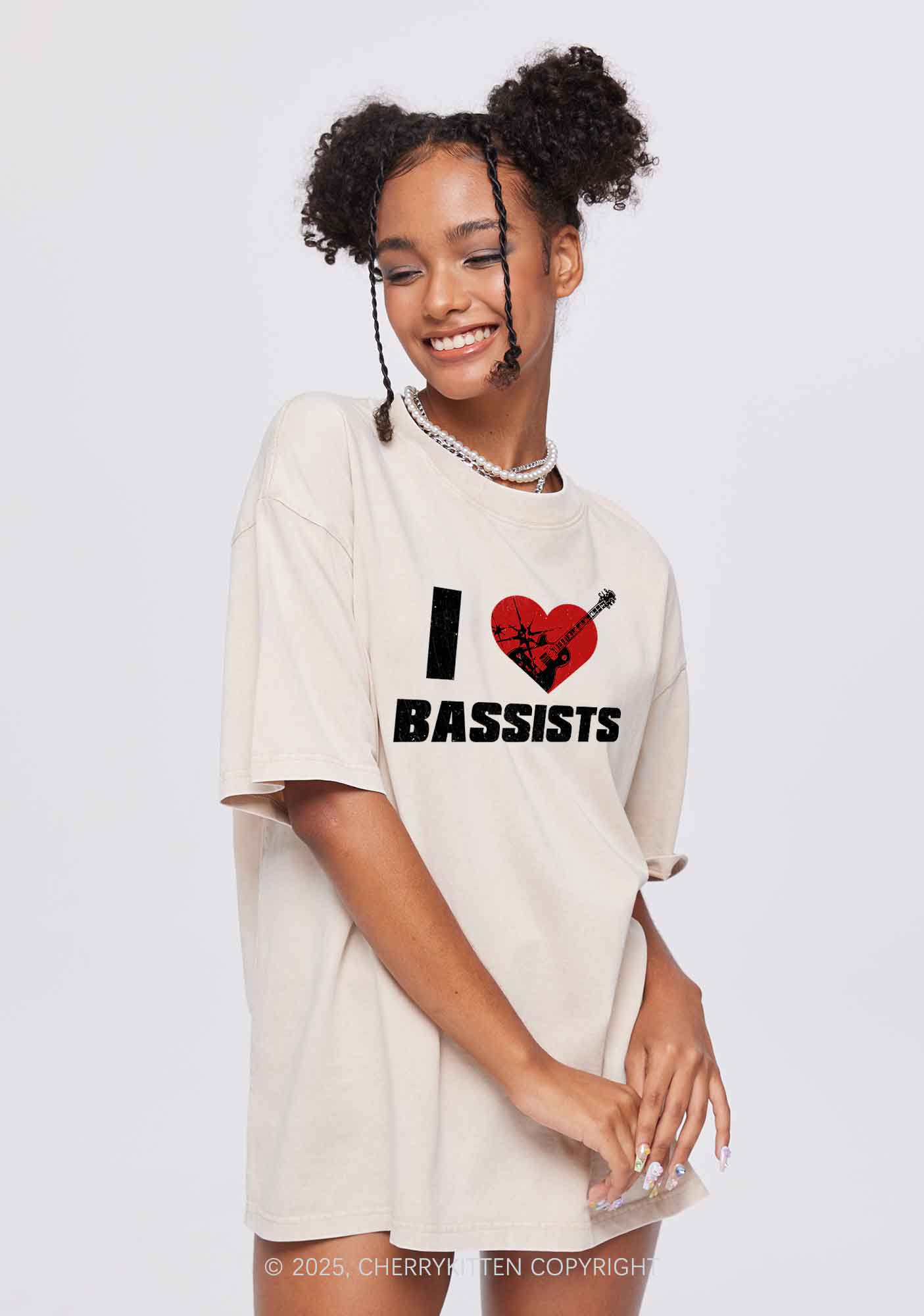 I Love Bassists Y2K Shirts Washed Tee Cherrykitten