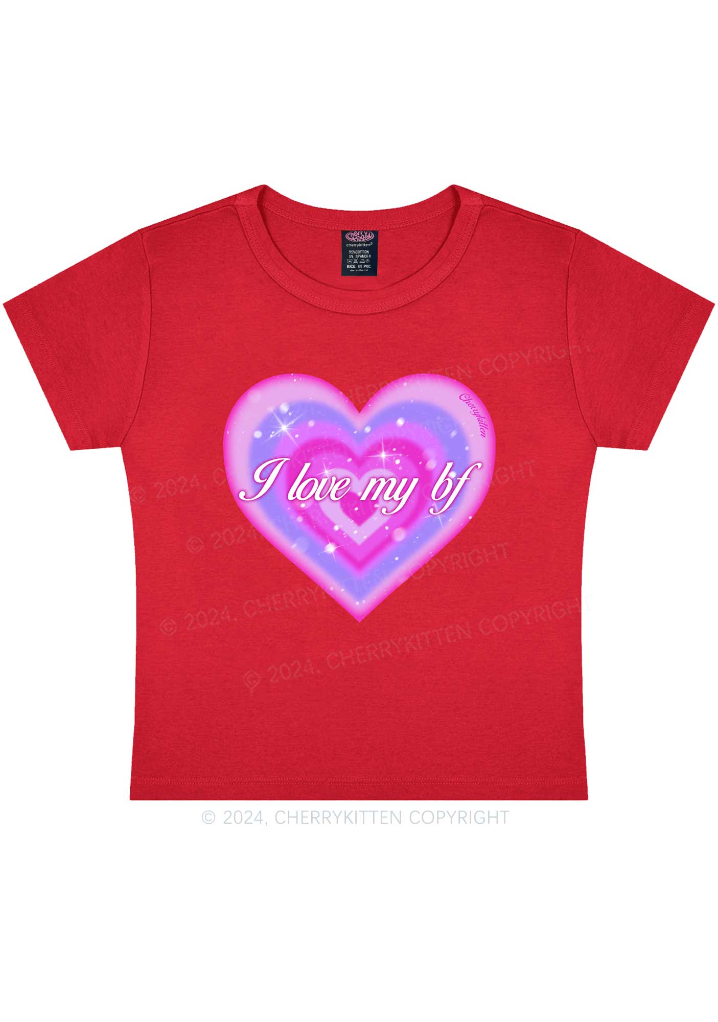 I Love My BF Heart Y2K Valentine's Day Baby Tee Cherrykitten