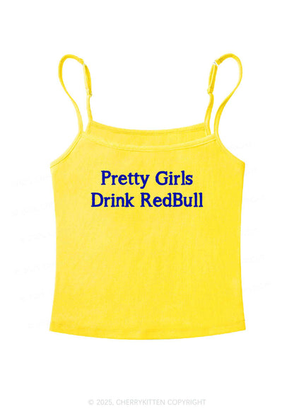 Pretty Girls Drink Redbull Y2K Spaghetti Strap Cami Cherrykitten