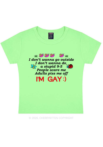 People Scare Me Im Gay Pride Y2K Baby Tee Cherrykitten