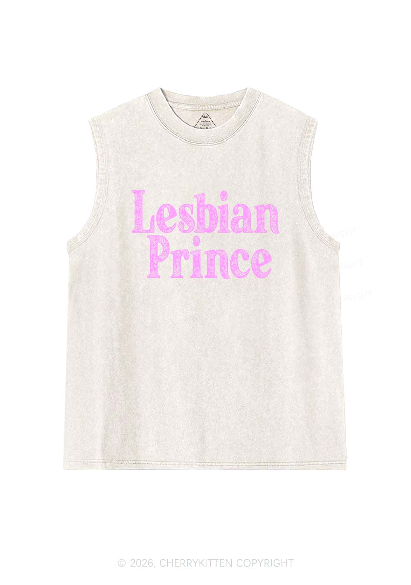 Lesbian Prince Pride Y2K Washed Muscle Tank Cherrykitten