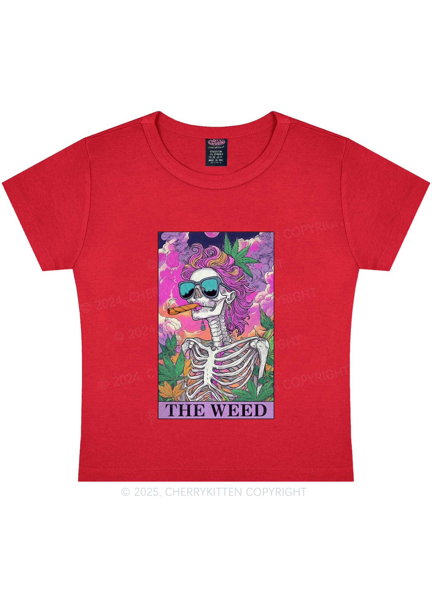 The Wxxd Skeleton Y2K Baby Tee Cherrykitten