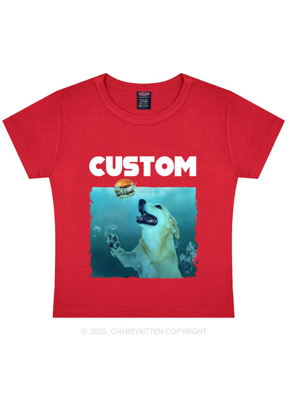 Custom Jowls Dog Y2K Baby Tee Cherrykitten