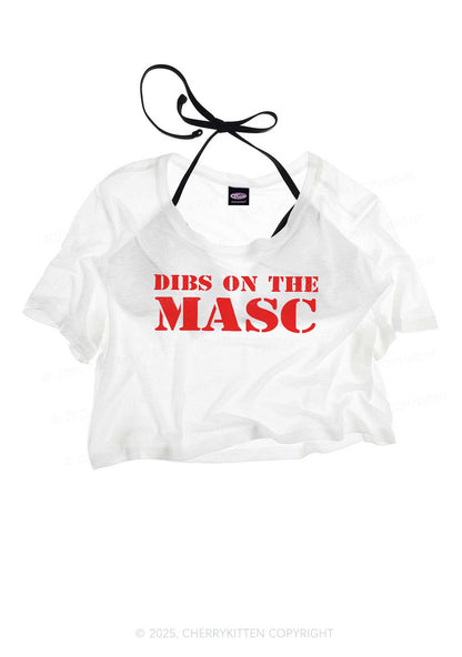 Dibs On The Masc Pride Y2K Sheer Crop Tee Cherrykitten