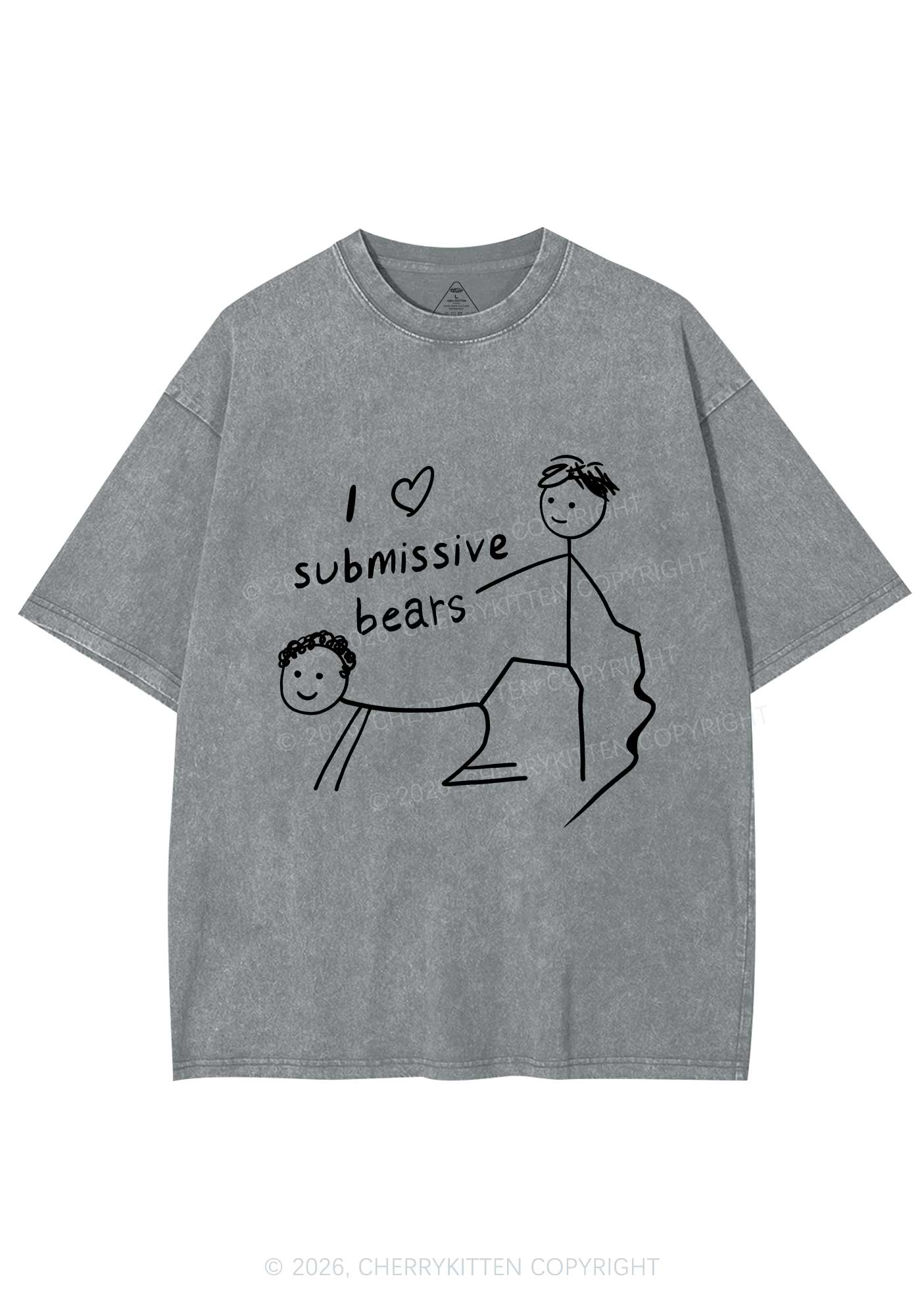 I Love S Bears Y2K Shirts Washed Tee Cherrykitten