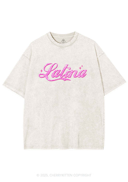 Pink Latina Y2K Washed Tee Cherrykitten