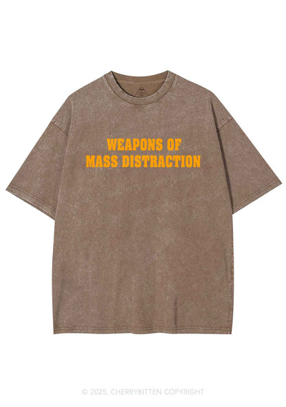 Weapons Of Mass Distraction Y2K Shirts Washed Tee Cherrykitten