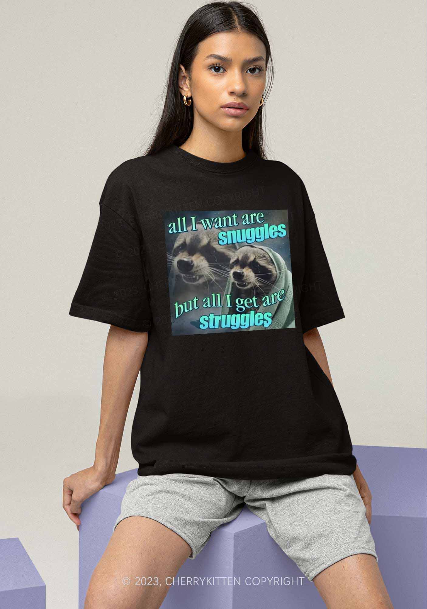 I Want Snuggles Y2K Chunky Shirt Cherrykitten