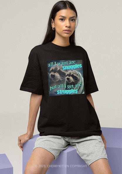 I Want Snuggles Y2K Chunky Shirt Cherrykitten