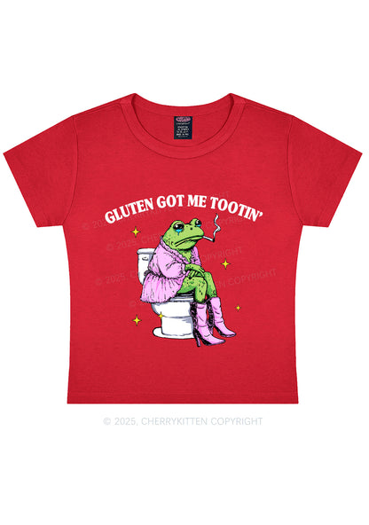 Gluten Got Me Tootin Y2K Baby Tee Cherrykitten