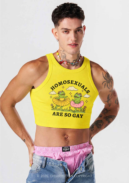 Homosexuals Are So Gay Pride Y2K Crop Tank Top Cherrykitten