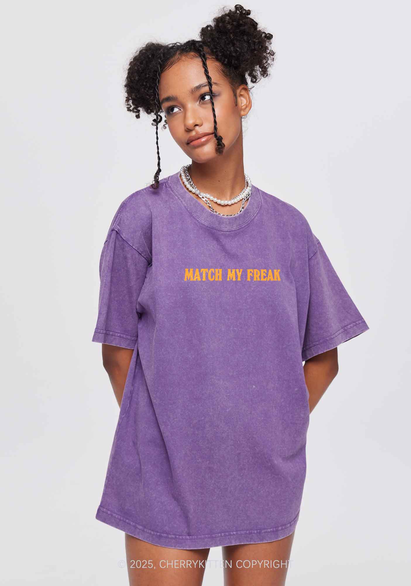 Match My Freak Y2K Shirts Washed Tee Cherrykitten