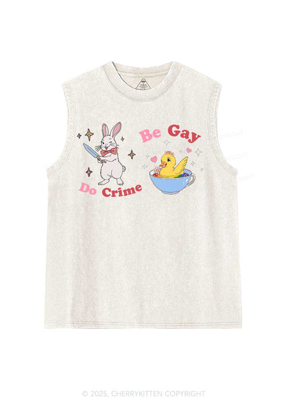 Be Gay Do Crime Pride Y2K Washed Muscle Tank Cherrykitten