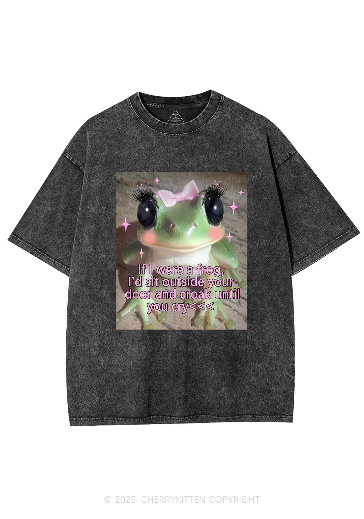 If I Were Frog Y2K Shirts Washed Tee Cherrykitten