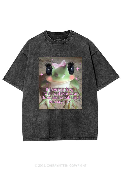 If I Were Frog Y2K Shirts Washed Tee Cherrykitten