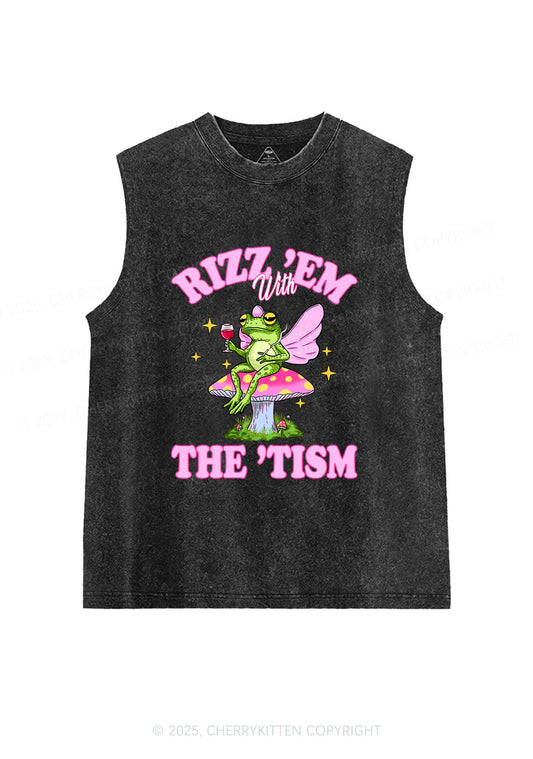 Fairy Frog Rizz Tism Y2K Washed Muscle Tank Cherrykitten