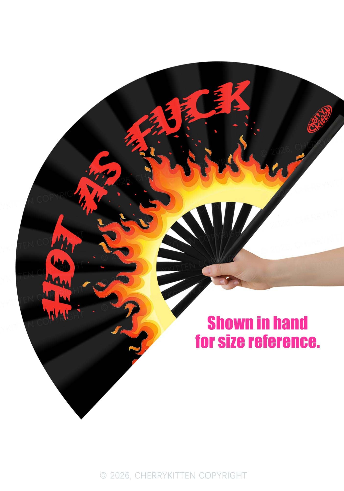 Hot As Fxxk Y2K Rave Hand Fan Cherrykitten