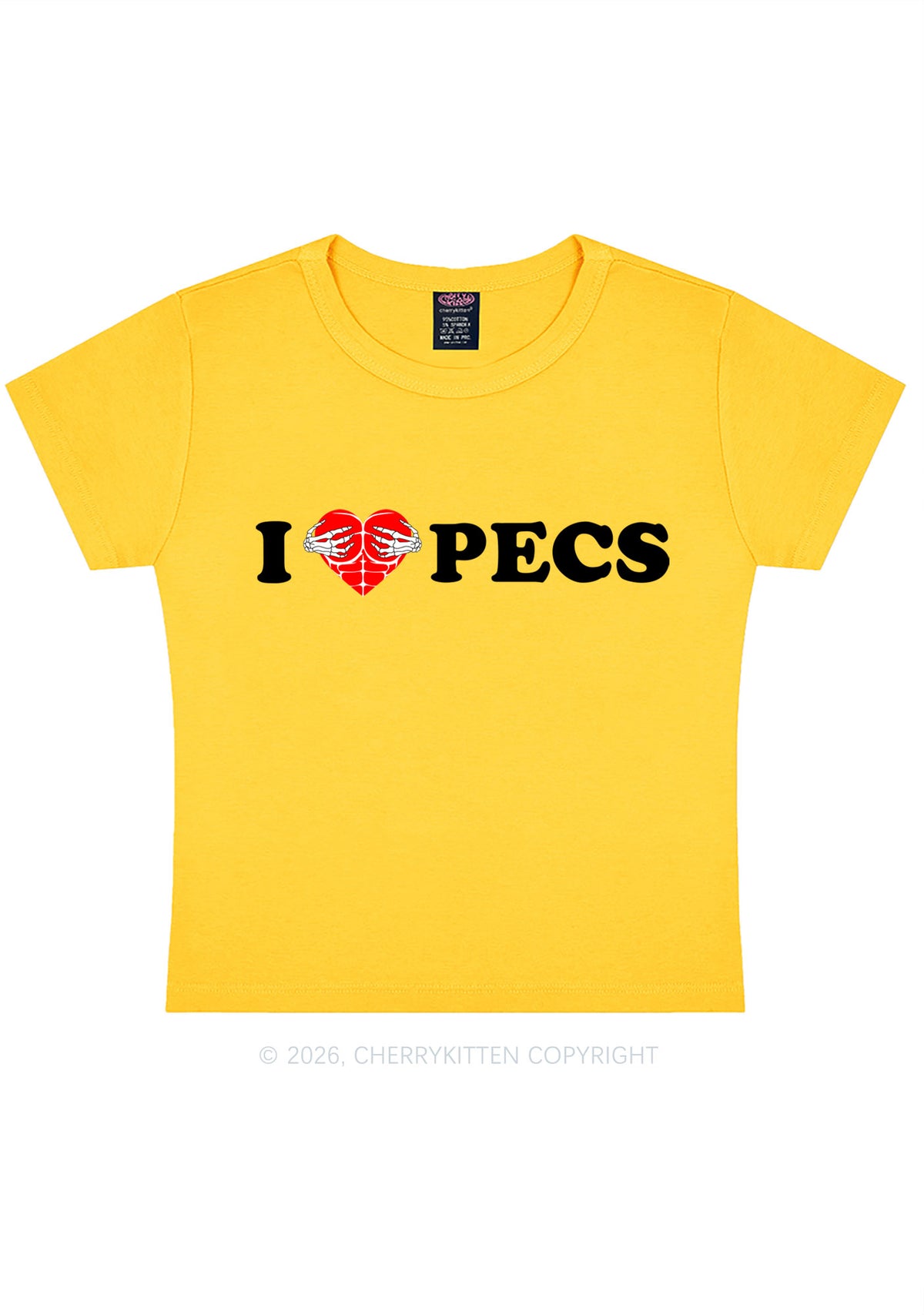 I Love Pecs Y2K Baby Tee Cherrykitten