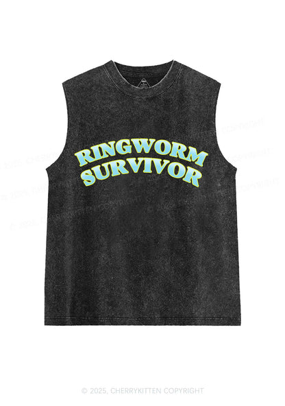 Ringworm Survivor Y2K Washed Muscle Tank Cherrykitten