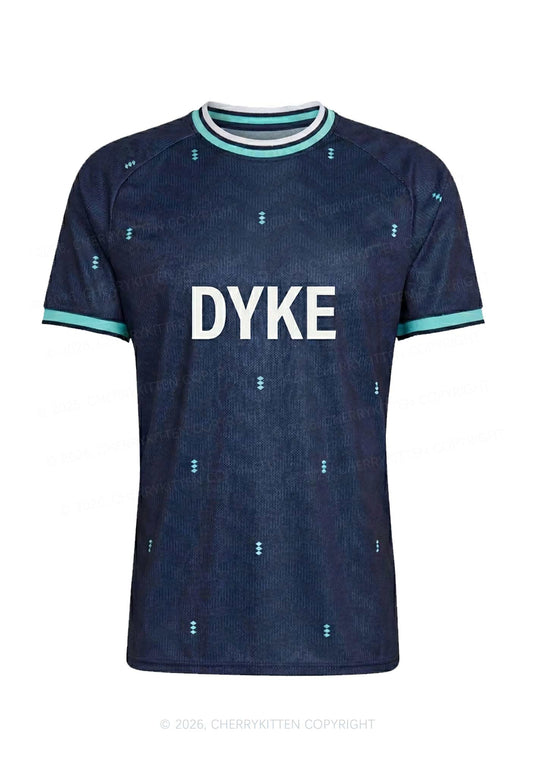 Navy Blue Dyke Y2K Football Jersey Shirts Cherrykitten