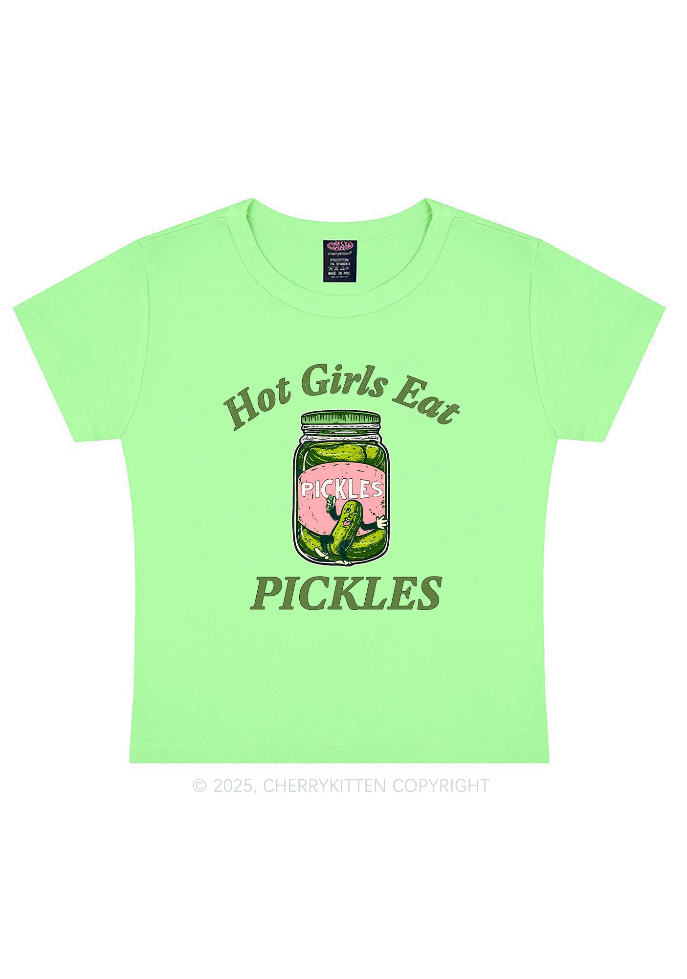 Hot Girls Eat Pickles Y2K Baby Tee Cherrykitten