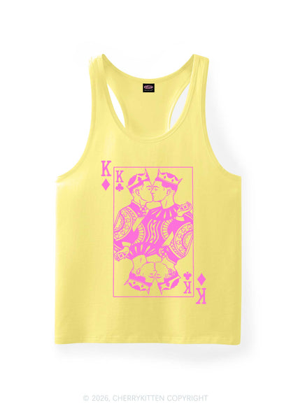 Pink Gay King Pride Y2K Men Racerback Tank Top Cherrykitten