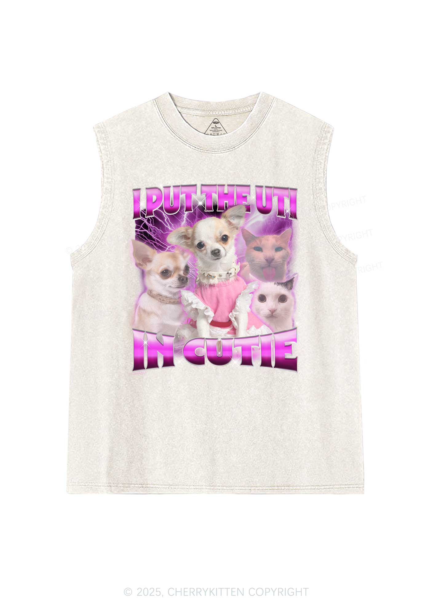 Put UTI In Cutie Y2K Washed Muscle Tank Cherrykitten