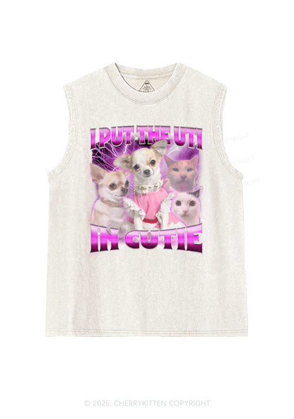 Put UTI In Cutie Y2K Washed Muscle Tank Cherrykitten