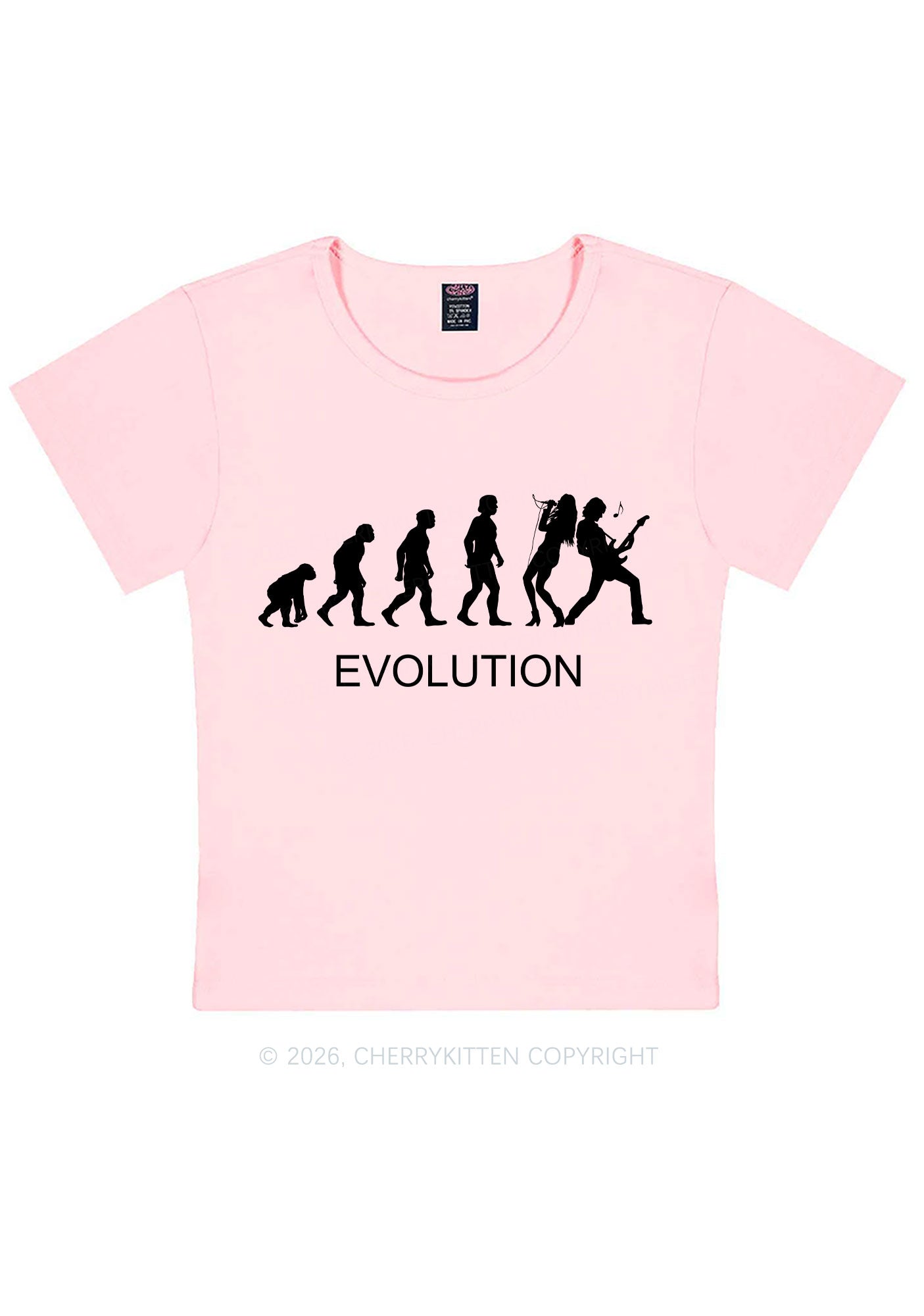 Evolution Rock Band Y2K Baby Tee Cherrykitten