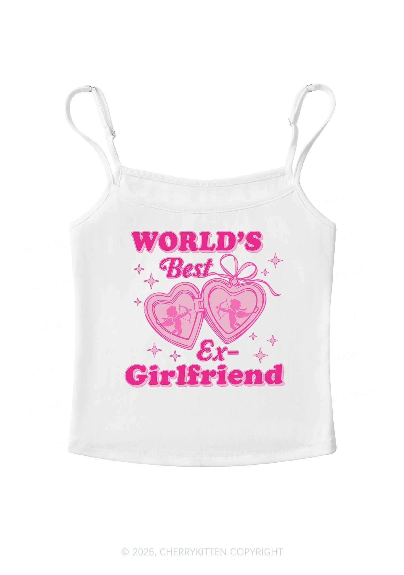 Worlds Best Ex GF Valentine's Day Y2K Spaghetti Strap Cami Cherrykitten