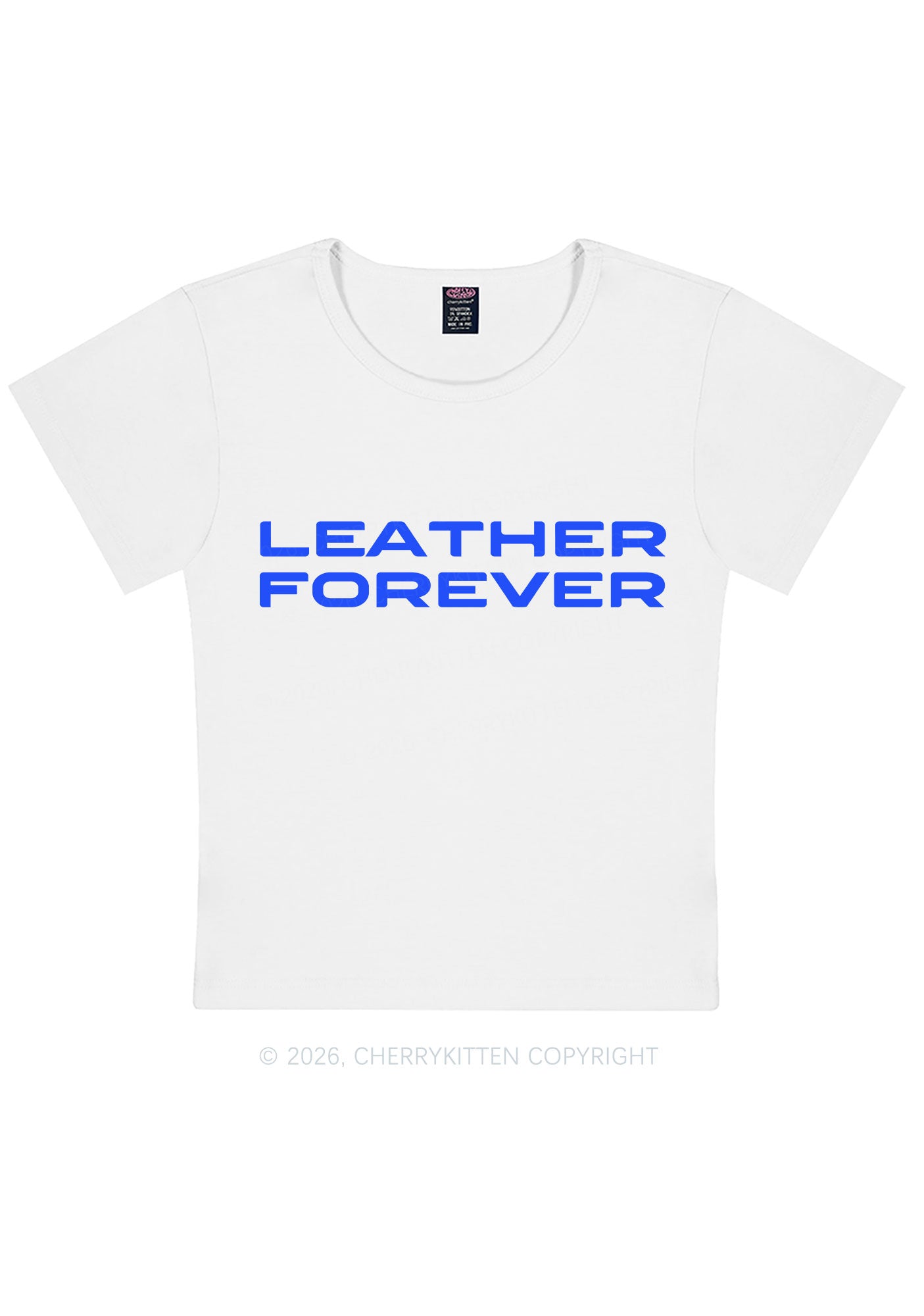 Leather Forever Y2K Baby Tee Cherrykitten