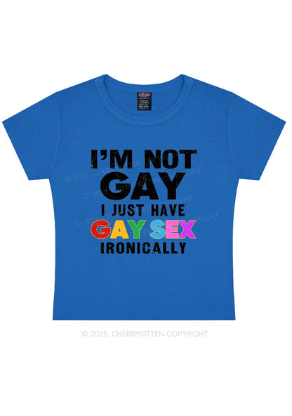 Gay Sx Ironically Pride Y2K Baby Tee Cherrykitten
