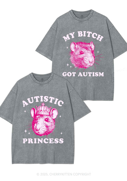 Autistic Princess Rats Y2K Valentine's Day Washed Tee Cherrykitten