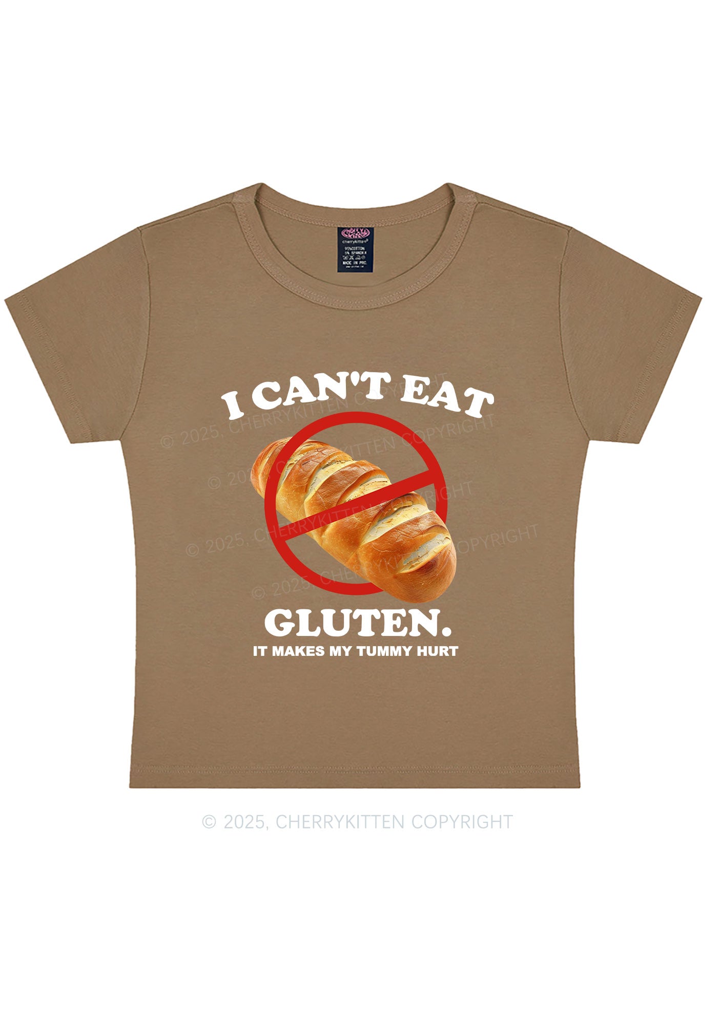 I Cant Eat Gluten Y2K Baby Tee Cherrykitten