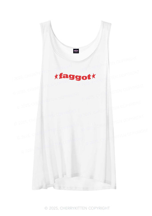 Red Faggot Pride Y2K Sheer Boyfriend Tank Cherrykitten