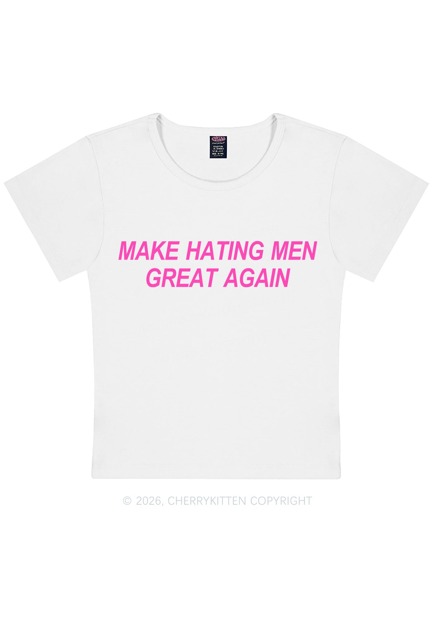 Make Hating Men Great Again Y2K Baby Tee Cherrykitten