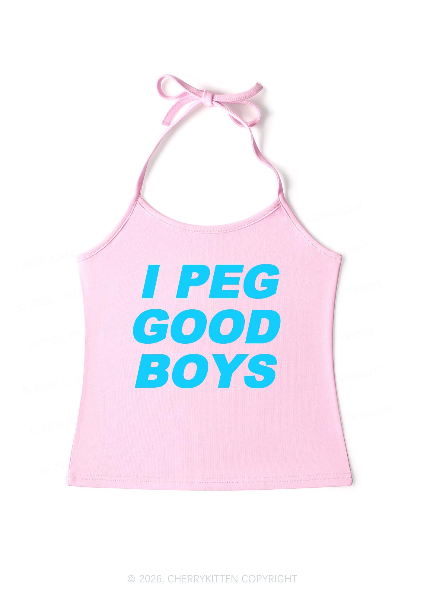 I Peg Good Boys Y2K Halter Neck Cami Cherrykitten