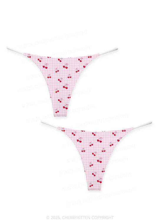 Cottagecore Cherry Valentine's Day Y2K Print Couples Thong Set Cherrykitten