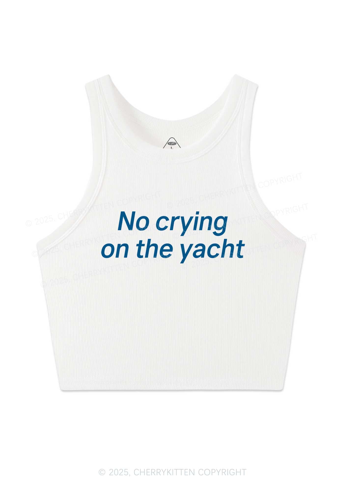 No Crying On Yacht Y2K Crop Tank Top Cherrykitten