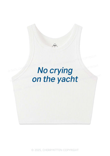No Crying On Yacht Y2K Crop Tank Top Cherrykitten