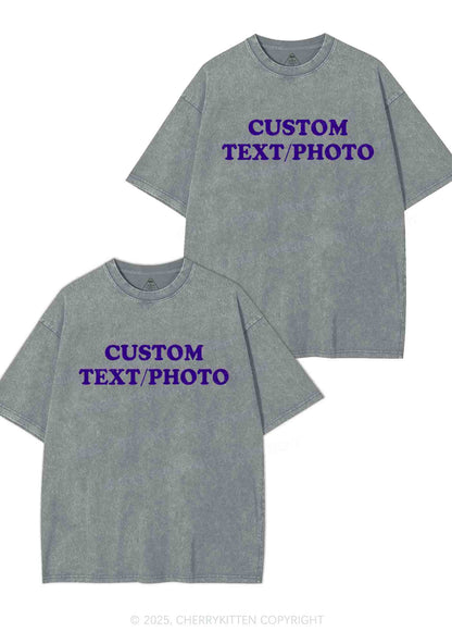 Custom Text Y2K Valentine's Day Washed Tee Cherrykitten